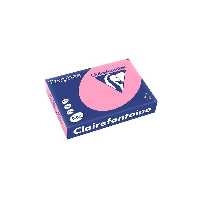 PAPIER REPRO CLAIREF. TROPHEE A4 160G ROSE INTENSE 250FLS