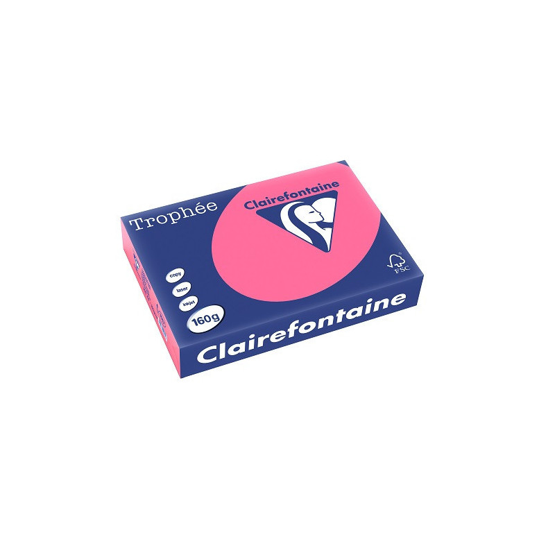 PAPIER REPRO CLAIREF. TROPHEE A4 160G ROSE FUCHSIA 250FLS