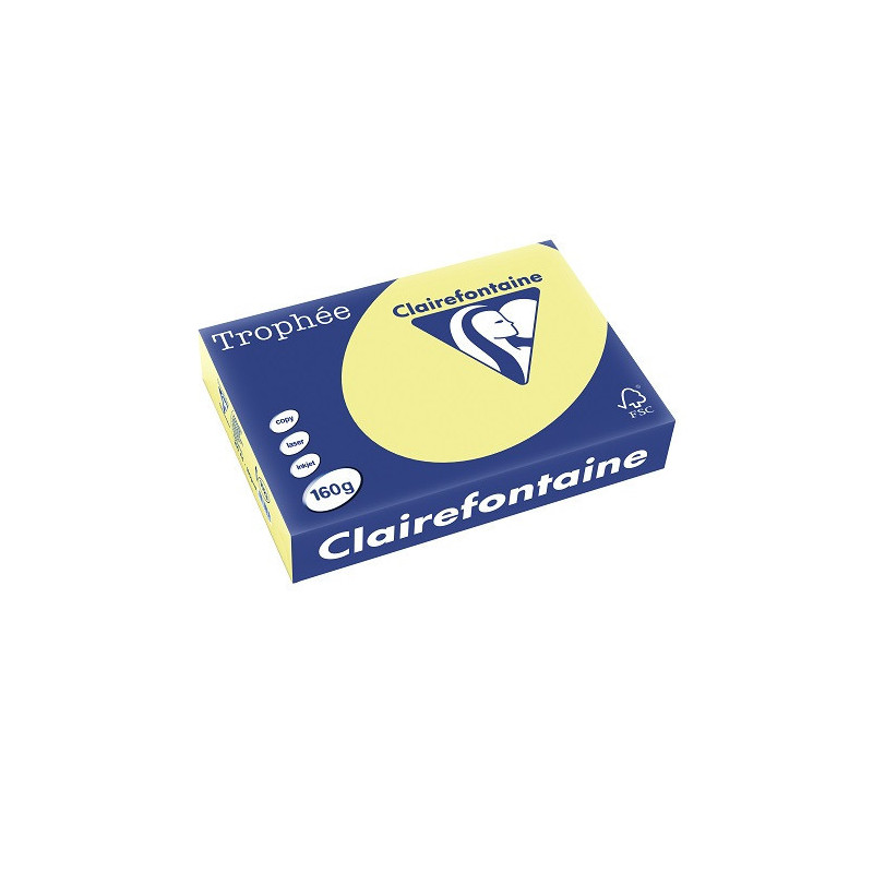 PAPIER REPRO CLAIREF. TROPHEE A4 160G JONQUILLE 250FLS