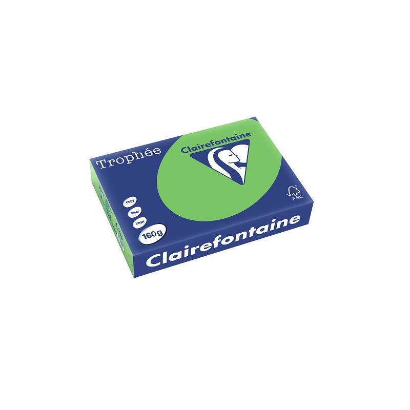 PAPIER REPRO CLAIREF. TROPHEE A4 160G VERT MENTHE 250FLS