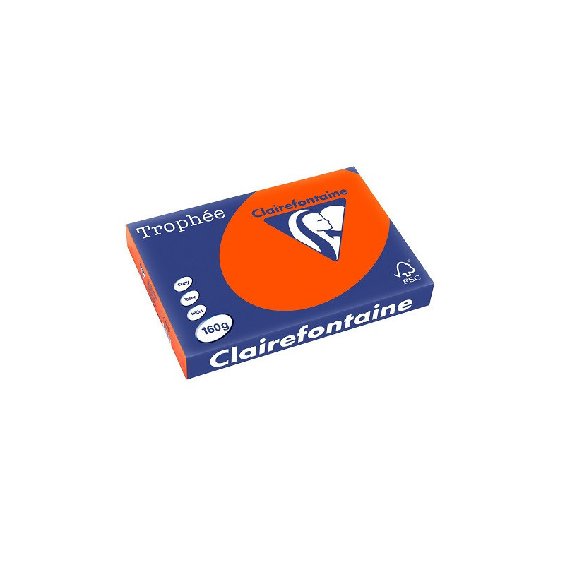 PAPIER REPRO CLAIREF. TROPHEE A3 160G ROUGE CARDINAL 250FLS