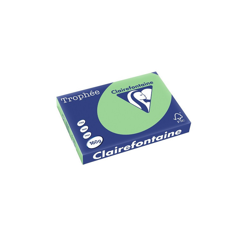 PAPIER REPRO CLAIREF. TROPHEE A3 160G VERT MENTHE 250FLS