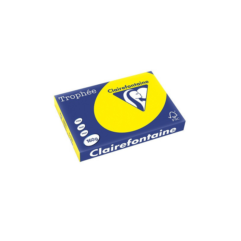 PAPIER REPRO CLAIREF. TROPHEE A3 160G JAUNE SOLEIL 250FLS