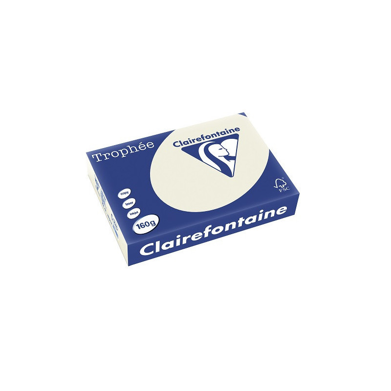 PAPIER REPRO CLAIREF. TROPHEE A4 160G GRIS PERLE 250FLS
