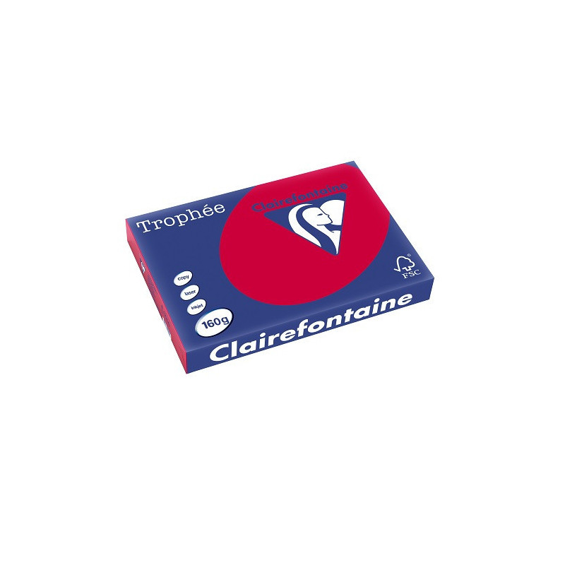 PAPIER REPRO CLAIREF. TROPHEE A3 160G ROUGE GROSEILLE 250FLS