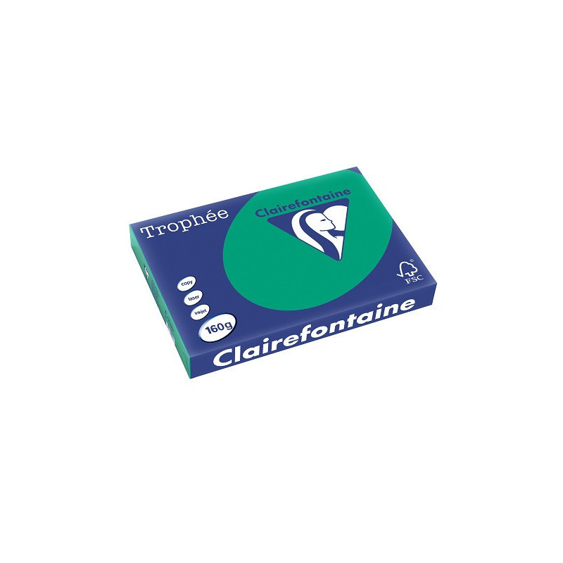 PAPIER REPRO CLAIREF. TROPHEE A3 160G VERT SAPIN 250FLS