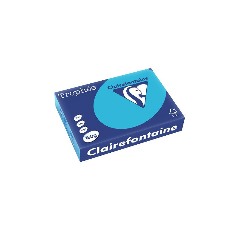 PAPIER REPRO CLAIREF. TROPHEE A4 160G BLEU ROYAL 250FLS