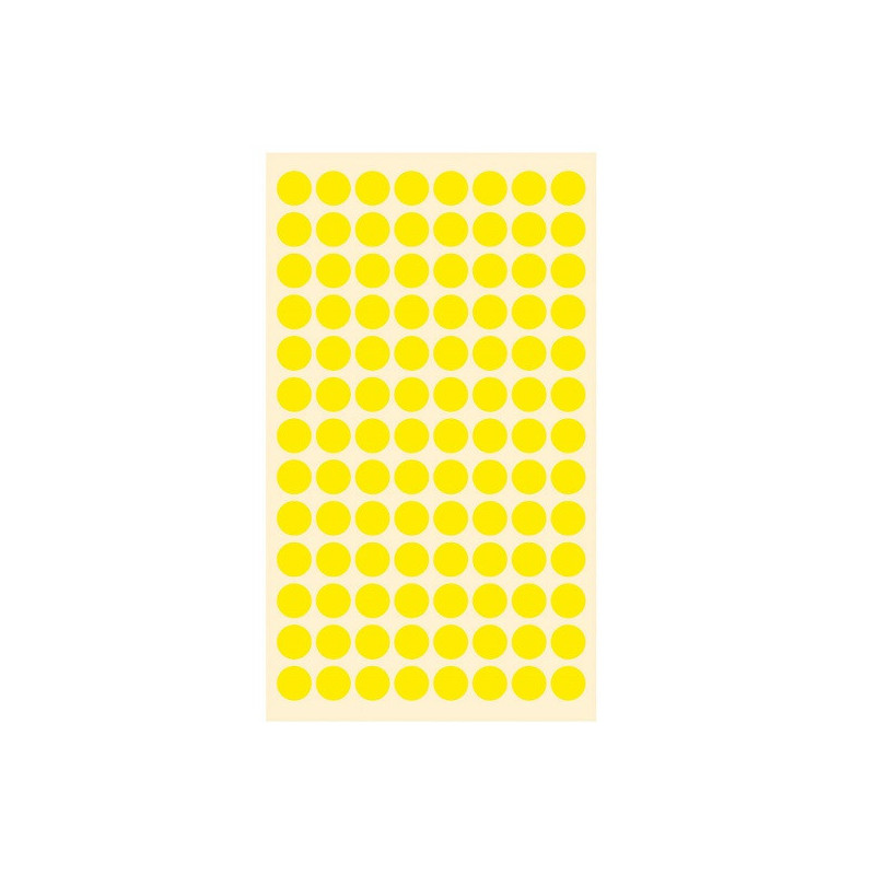 AUTOCOLLANT BSB OFFICE-STICKER POINTS JAUNE Ø8MM