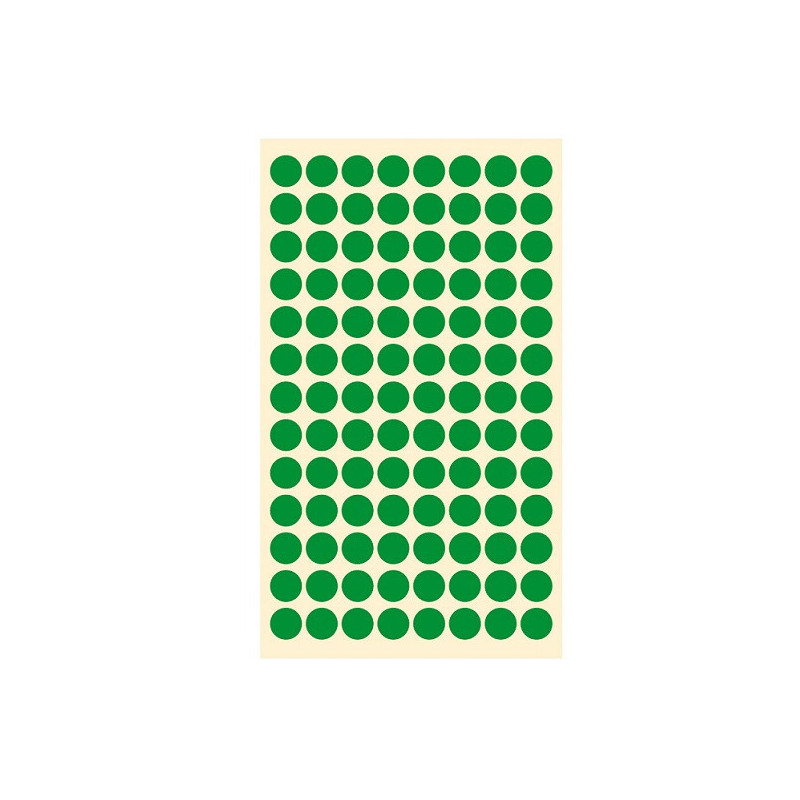 AUTOCOLLANT BSB OFFICE-STICKER POINTS VERT Ø8MM