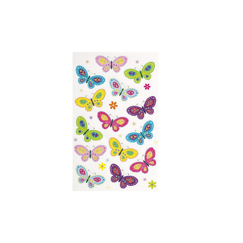 AUTOCOLLANT BSB DECO-STICKER GLITTER PAPILLONS