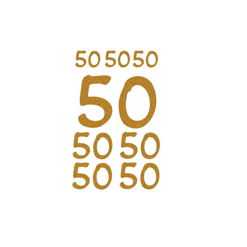AUTOCOLLANT BSB DECO-STICKER GLITTER NOMBRE 50