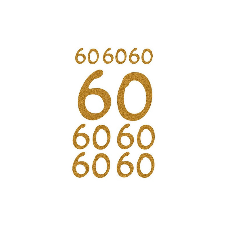 AUTOCOLLANT BSB DECO-STICKER GLITTER NOMBRE 60