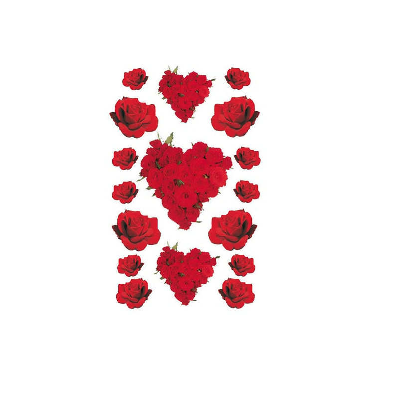 AUTOCOLLANT BSB DECO-STICKER COEURS DE ROSES