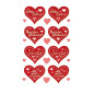 AUTOCOLLANT BSB DECO-STICKER COEURS A TEXTES DIVERS