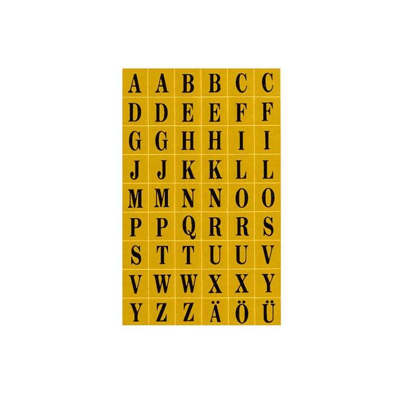 AUTOCOLLANT BSB OFFICE-STICKER ALPHABET NOIR SUR OR