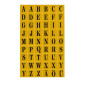 AUTOCOLLANT BSB OFFICE-STICKER ALPHABET NOIR SUR OR