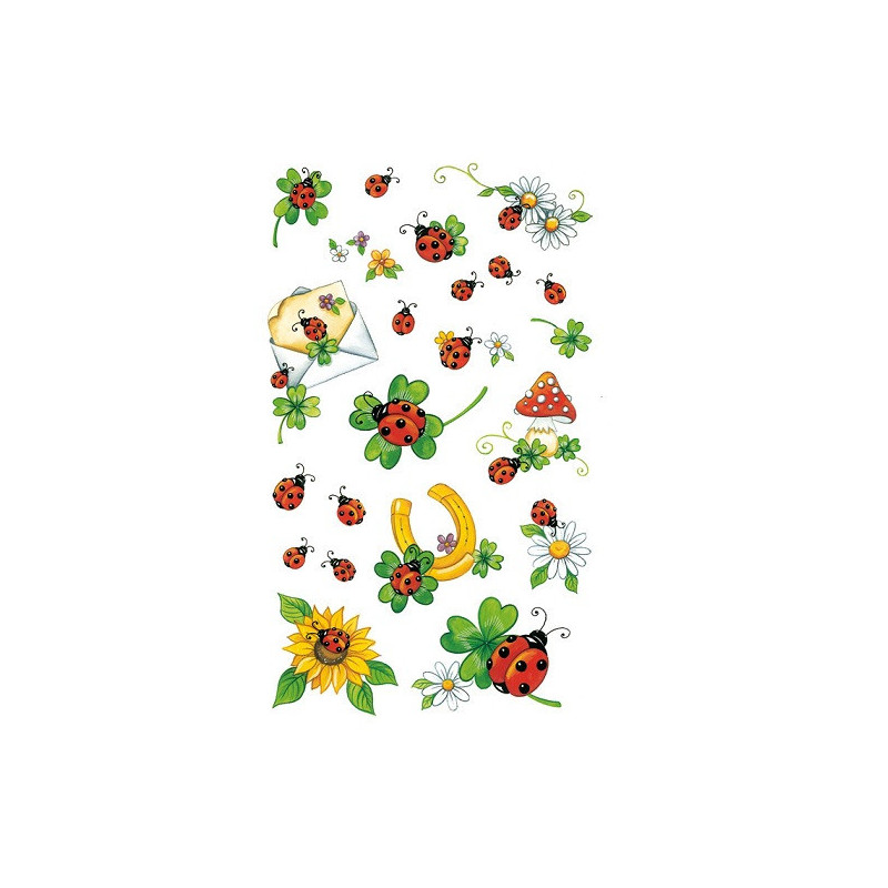 AUTOCOLLANT BSB DECO-STICKER PORTE-BONHEUR COCCINELLES