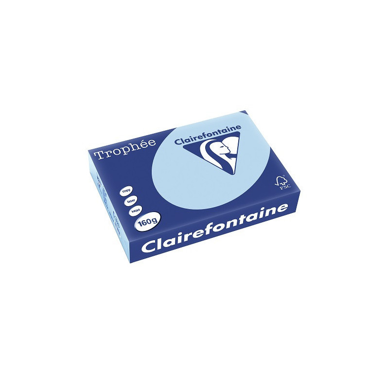PAPIER REPRO CLAIREF. TROPHEE A4 160G BLEU VIF 250FLS