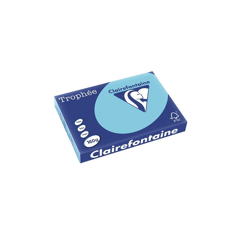 PAPIER REPRO CLAIREF. TROPHEE A3 160G BLEU ALIZEE 250FLS