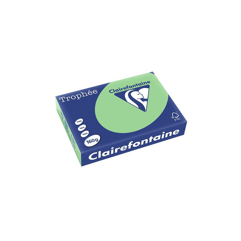PAPIER REPRO CLAIREF. TROPHEE A4 160G VERT NATURE 250FLS