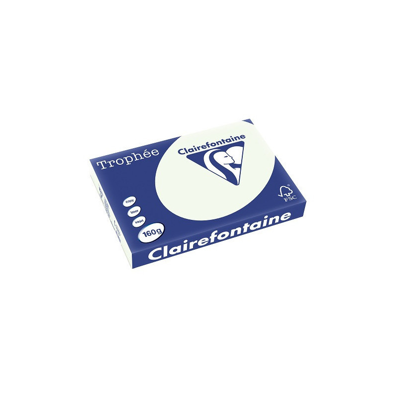 PAPIER REPRO CLAIREF. TROPHEE A3 160G VERT PALE 250FLS