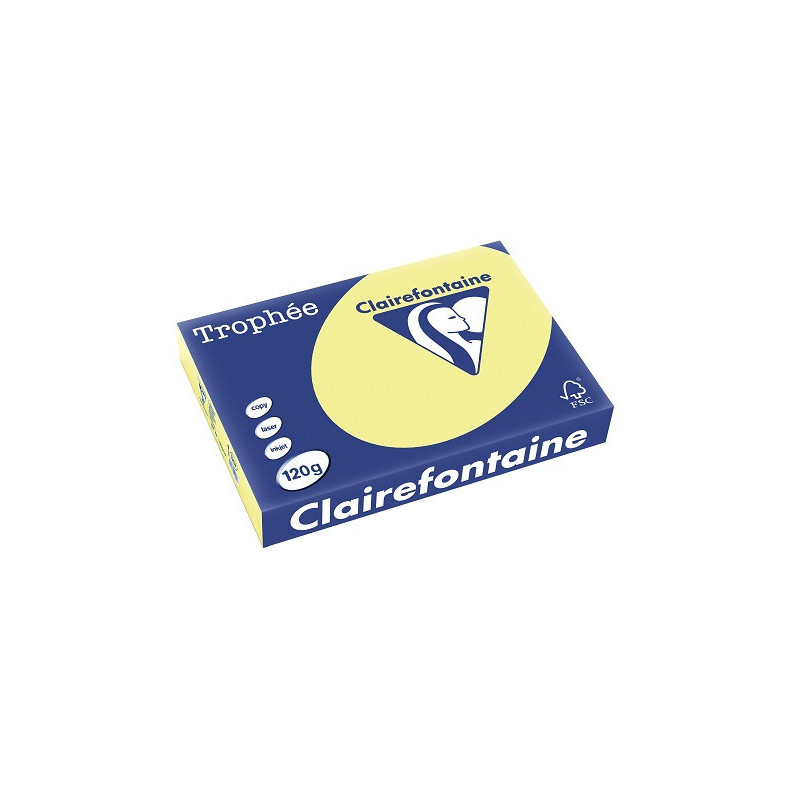 PAPIER REPRO CLAIREF. TROPHEE A4 120G JONQUILLE 250FLS