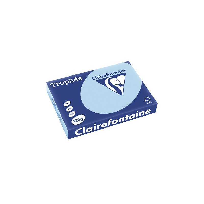PAPIER REPRO CLAIREF. TROPHEE A4 120G BLEU VIF 250FLS