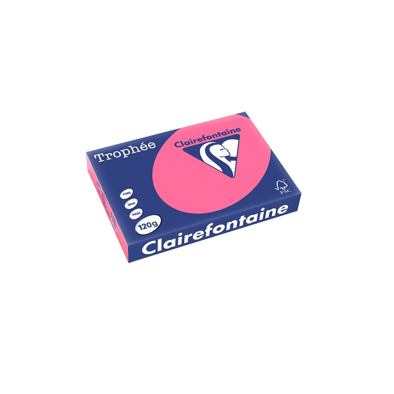 PAPIER REPRO CLAIREF. TROPHEE A4 120G ROSE FUCHSIA 250FLS