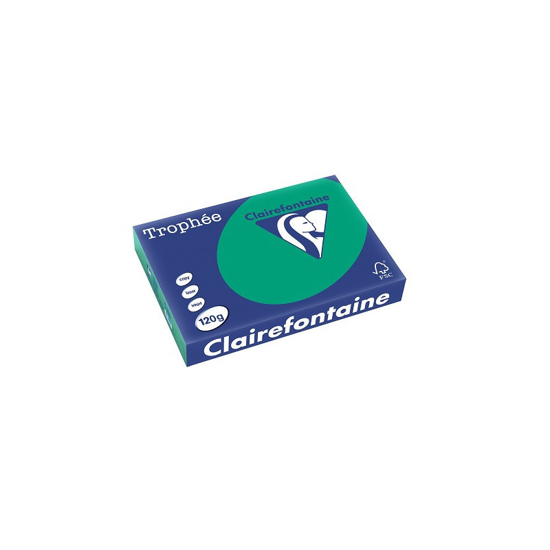 PAPIER REPRO CLAIREF. TROPHEE A4 120G VERT SAPIN 250FLS