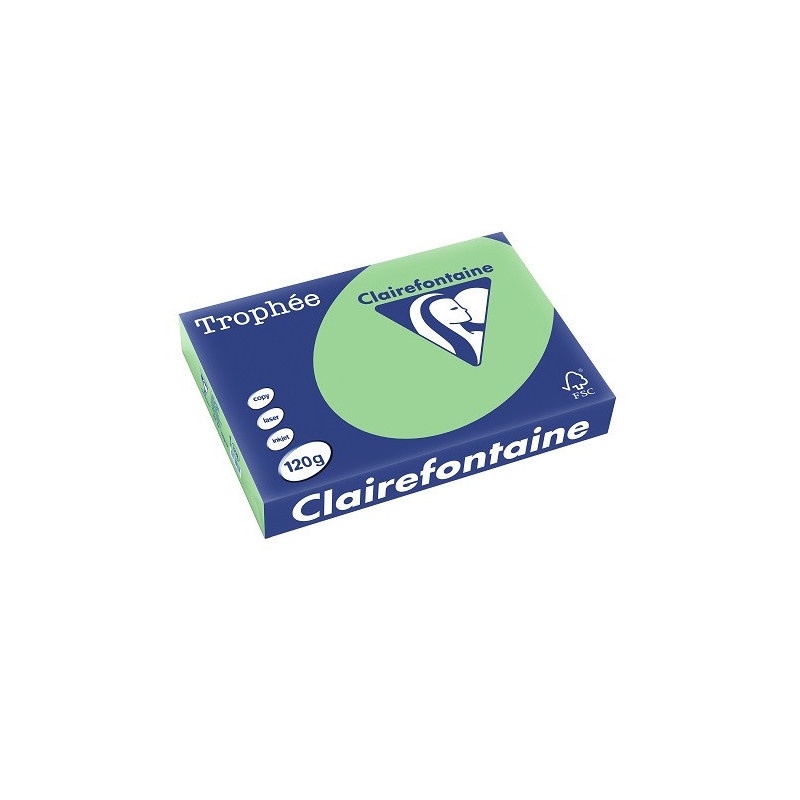 PAPIER REPRO CLAIREF. TROPHEE A4 120G VERT NATURE 250FLS