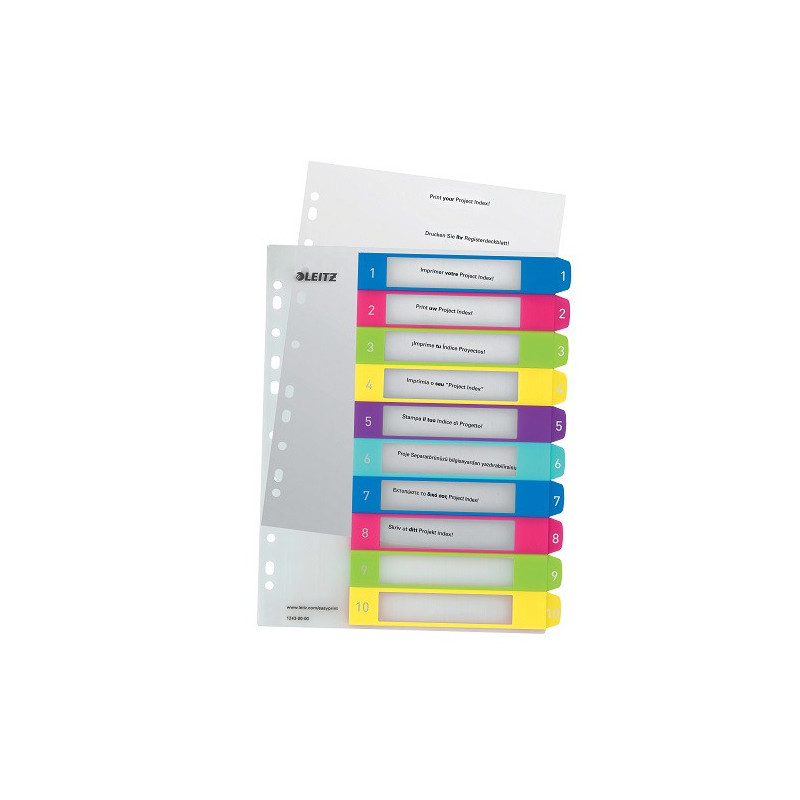 INTERCAL. A4 NUMER. PLAST. 1-10 TRANSP. LEITZ