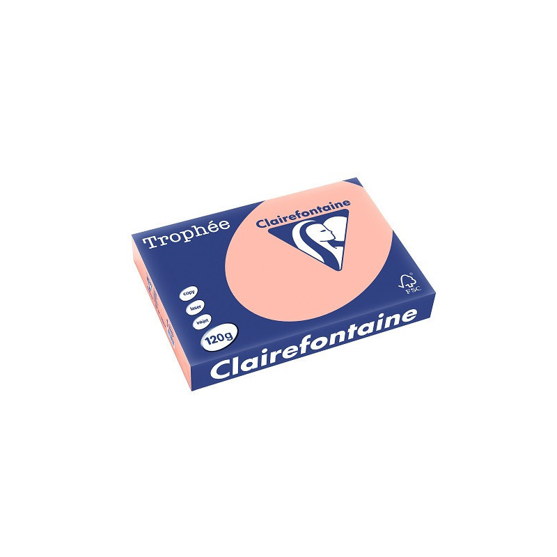 PAPIER REPRO CLAIREF. TROPHEE A4 120G PECHE 250FLS