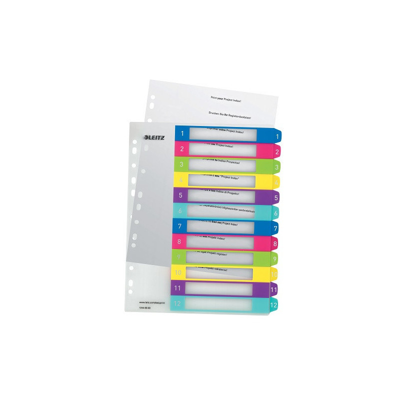 INTERCAL. A4 NUMER. PLAST. 1-12 TRANSP. LEITZ