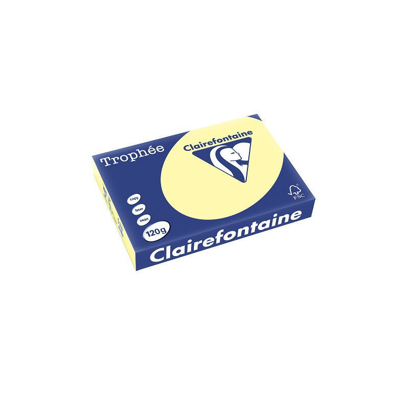 PAPIER REPRO CLAIREF. TROPHEE A4 120G JAUNE CANARI 250FLS