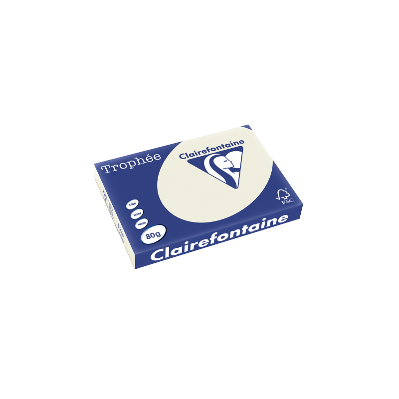 PAPIER REPRO CLAIREF. TROPHEE A3 80G GRIS PERLE 500FLS