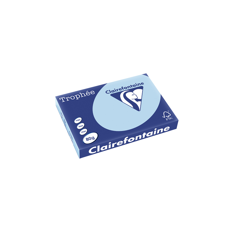 PAPIER REPRO CLAIREF. TROPHEE A3 80G BLEU VIF 500FLS