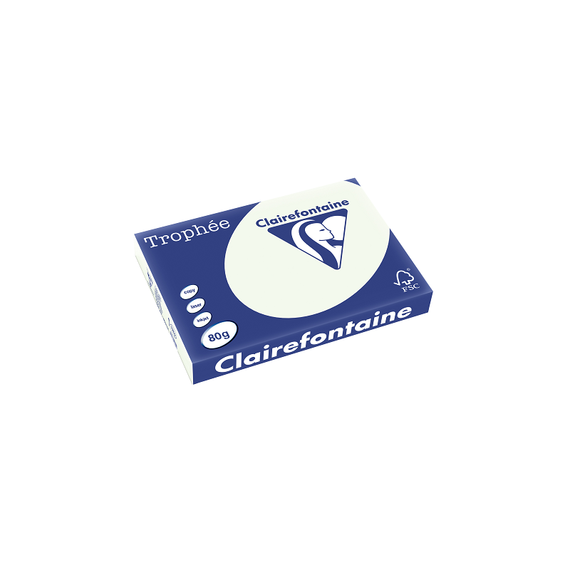 PAPIER REPRO CLAIREF. TROPHEE A3 80G VERT PALE 500FLS