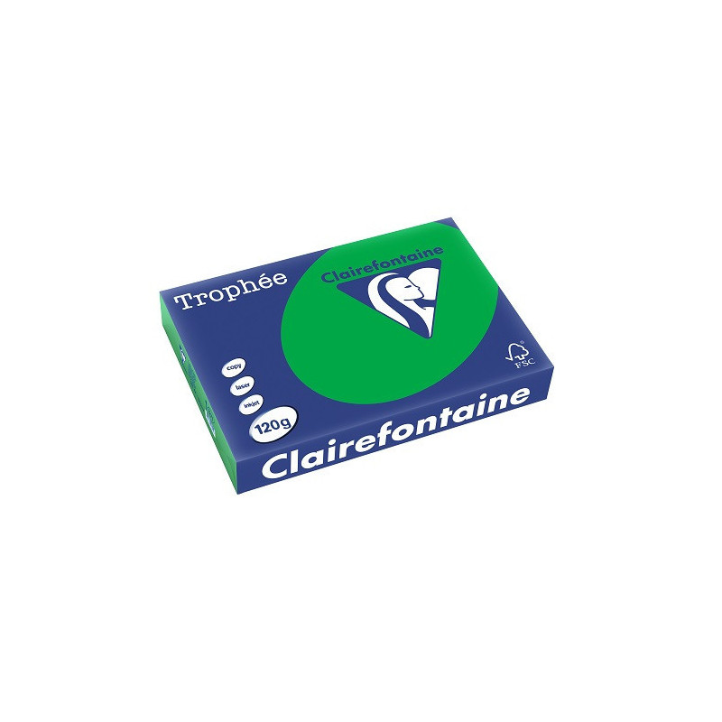 PAPIER REPRO CLAIREF. TROPHEE A4 120G VERT BILLARD 250FLS