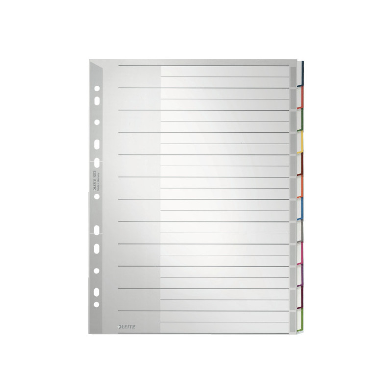 INTERCAL. A4 NEUTRES PLAST. 12 ONGLETS GRIS LEITZ