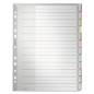 INTERCAL. A4 NEUTRES PLAST. 12 ONGLETS GRIS LEITZ