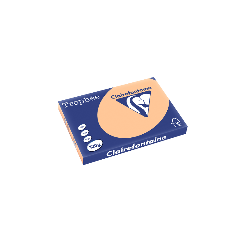 PAPIER REPRO CLAIREF. TROPHEE A3 120G ABRICOT 250FLS