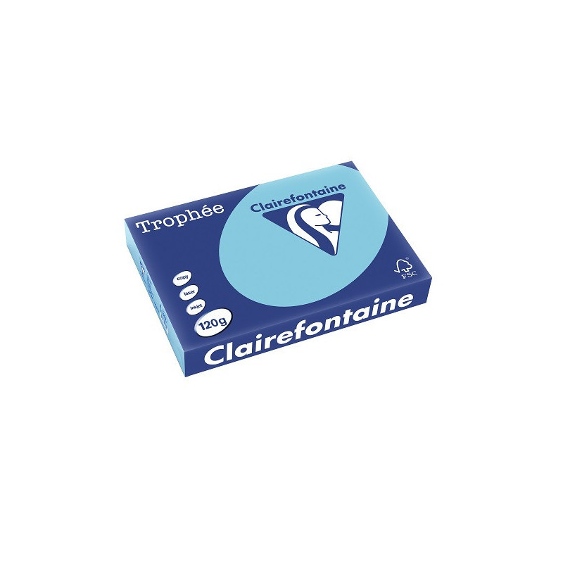 PAPIER REPRO CLAIREF. TROPHEE A4 120G BLEU ALIZE 250FLS