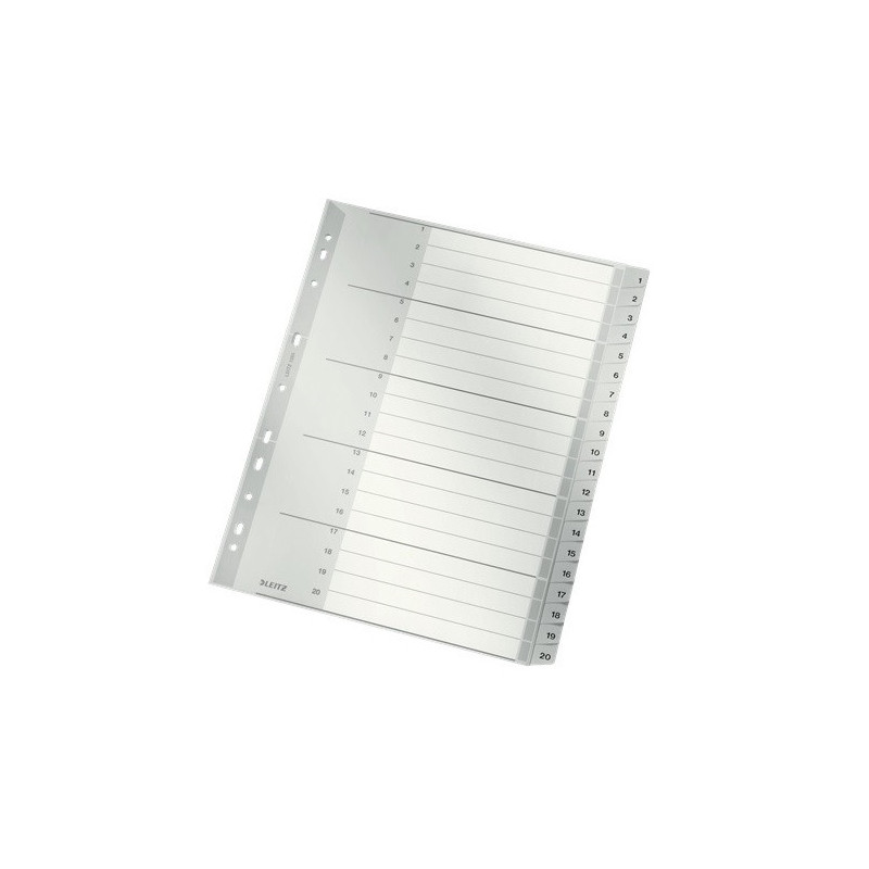 INTERCAL. A4 NUMER. PLAST. 1-20 GRIS LEITZ