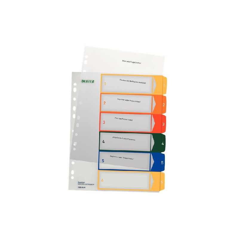 INTERCAL. A4 NUMER. PLAST. 1- 6 TRANSP. LEITZ