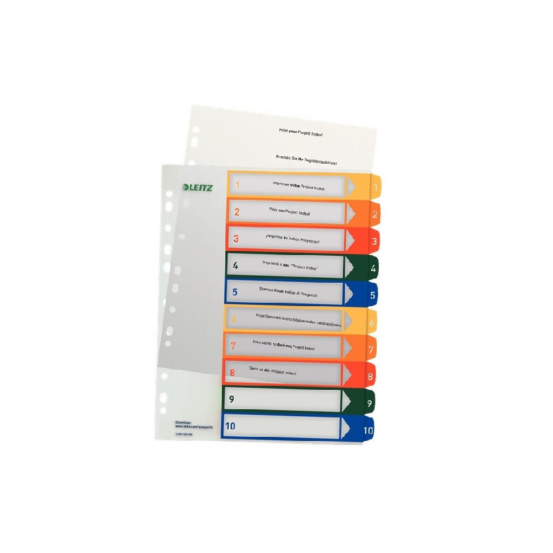 INTERCAL. A4 NUMER. PLAST. 1-10 TRANSP. LEITZ
