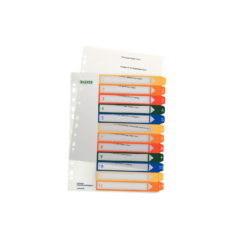 INTERCAL. A4 NUMER. PLAST. 1-12 TRANSP. LEITZ