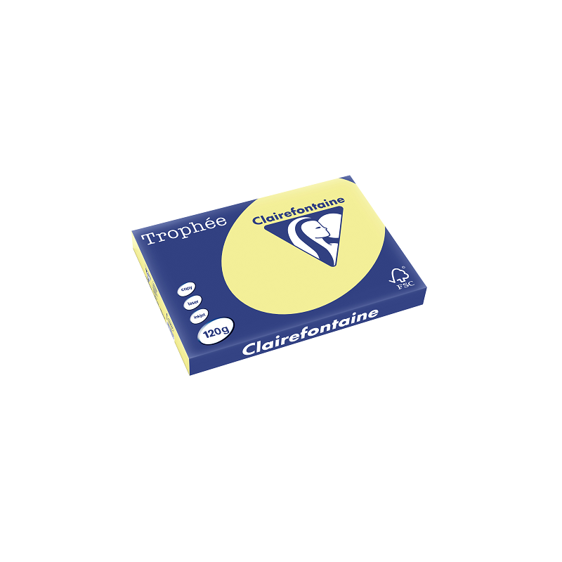 PAPIER REPRO CLAIREF. TROPHEE A3 120G JONQUILLE 250FLS