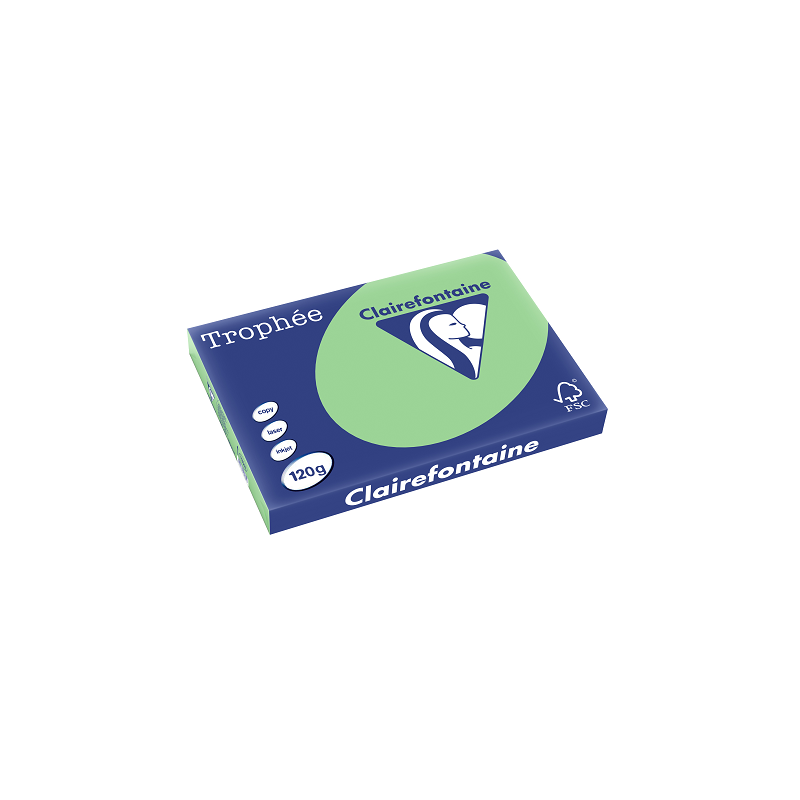 PAPIER REPRO CLAIREF. TROPHEE A3 120G VERT NATURE 250FLS