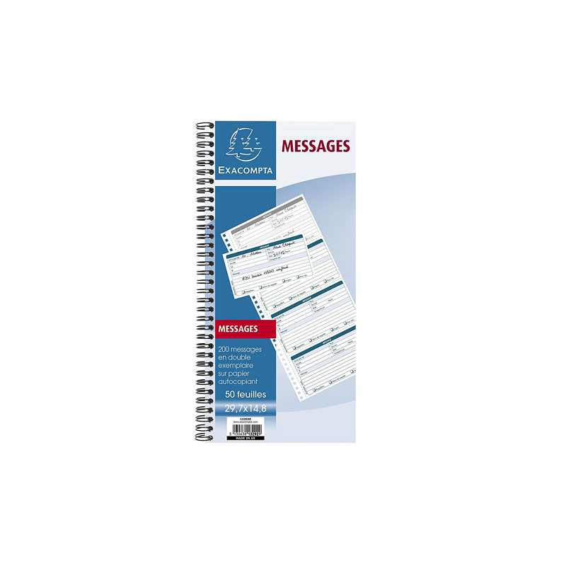 BLOC MESSAGE TELEPH. 29.7X14,8CM DUPLI EXACOMPTA