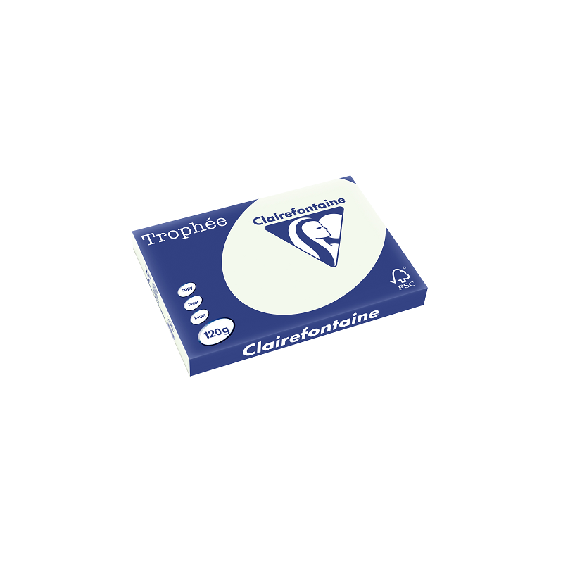 PAPIER REPRO CLAIREF. TROPHEE A3 120G VERT PALE 250FLS